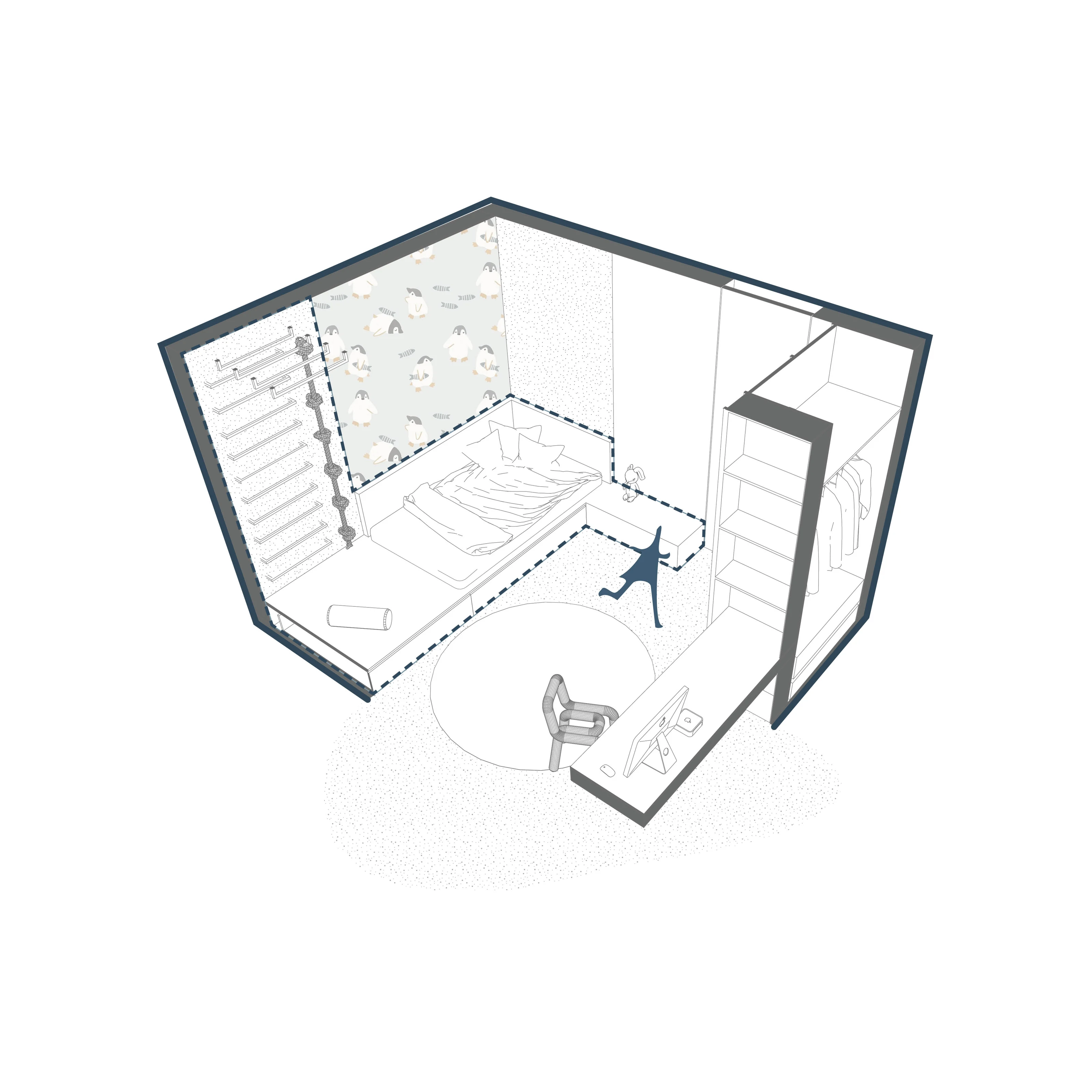 3D schema pokoje